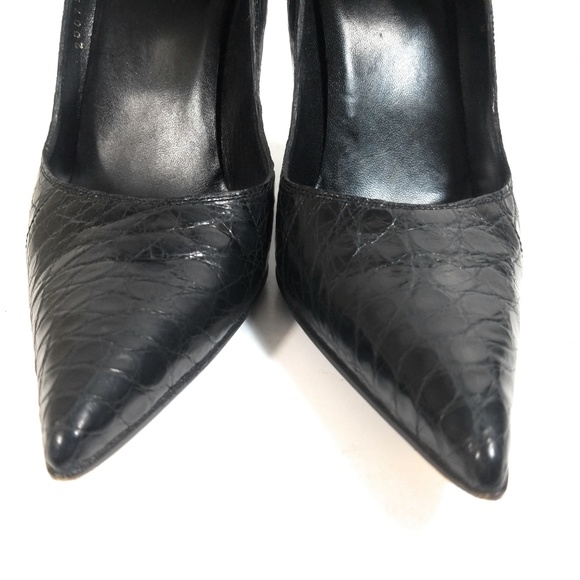 Gucci Women Caiman Black High Heels Pumps Sz 7 B - Picture 3 of 8